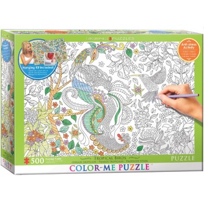 Puzzle Eurographics-6055-0889 XXL Color Me - Tropical Birds