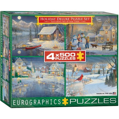 Eurographics-8904-0982 4 Puzzles - Sam Timm: Holiday Deluxe Puzzle Set