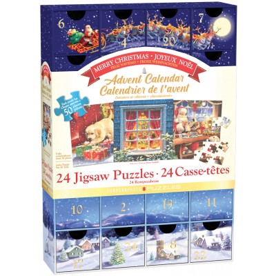  Eurographics-8924-5735 Adventskalender - Frohe Weihnachten - 24 Puzzles