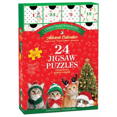  Eurographics-8924-5922 Adventskalender - Weihnachtskatzen - 24 Puzzles