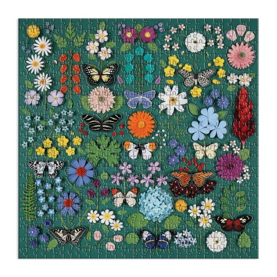 Galison-36970 Schmetterling Botanica - 500-teiliges Puzzle mit Geformten Teilen