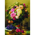 Puzzle  Gold-Puzzle-60904 Jean-Baptiste Robie: Still Life with Roses, Grapes and Plums
