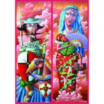 Puzzle  Gold-Puzzle-61116 2 x 1000 Teile: Don Quichotte et sa Dulcinée