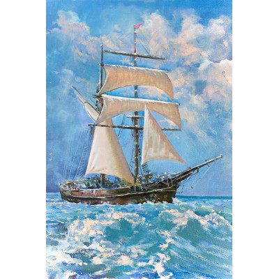 Puzzle  Gold-Puzzle-61475 Sailboat in the Ocean