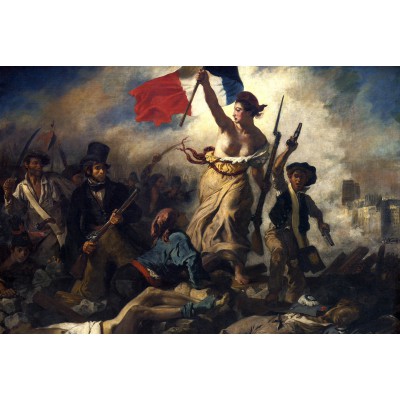 Puzzle Grafika-F-30897 Eugène Delacroix: Die Freiheit führt das Volk, 1830