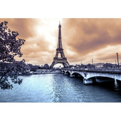 Puzzle Grafika-F-30923 Der Eiffelturm an einem regnerischen Wintertag