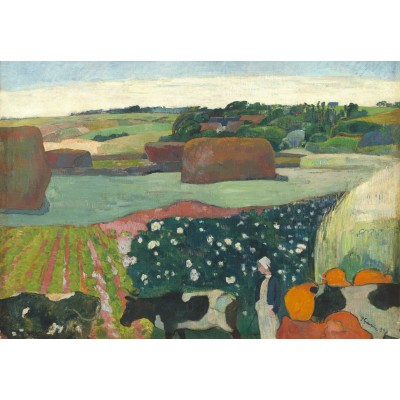 Puzzle  Grafika-F-31178 Paul Gauguin: Haystacks in Brittany, 1890