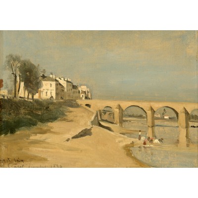 Puzzle  Grafika-F-31219 Jean-Baptiste-Camille Corot: Bridge on the Saône River at Mâcon, 1834