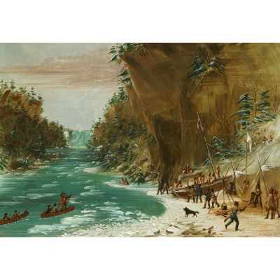Puzzle  Grafika-F-32115 George Catlin: The Expedition Encamped below the Falls of Niagara. January 20, 1679, 1847-1848