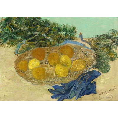 Puzzle Grafika-Kids-01001 Magnetische Teile - Vincent Van Gogh - Still Life of Oranges and Lemons with Blue Gloves, 1889