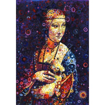 Puzzle  Grafika-Kids-02067 Leonardo da Vinci: Lady with an Ermine, by Sally Rich