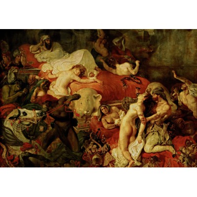 Puzzle  Grafika-00782 Eugène Delacroix: Der Tod des Sardanapal, 1827