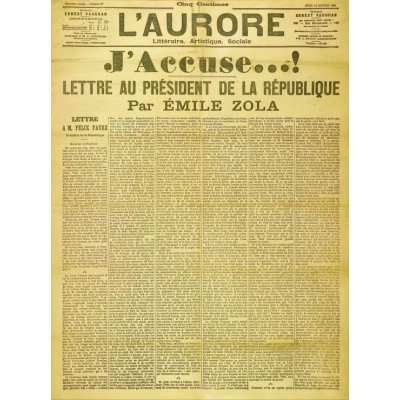 Puzzle Grafika-F-30125 Une de l'Aurore du 13 Janvier 1898 - Emile Zola: J'accuse...!