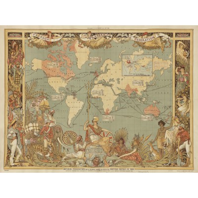 Puzzle Grafika-F-30138 Walter Crane: The British Empire, 1886