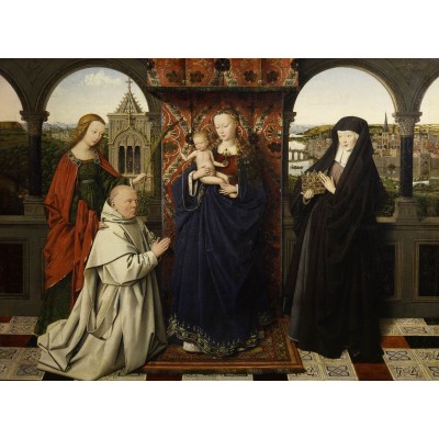 Puzzle  Grafika-F-30472 Jan van Eyck - Virgin and Child, with Saints and Donor, 1441