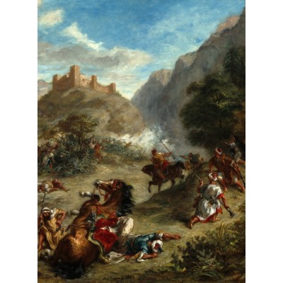 Puzzle  Grafika-F-30495 Eugène Delacroix: Arabs Skirmishing in the Mountains, 1863