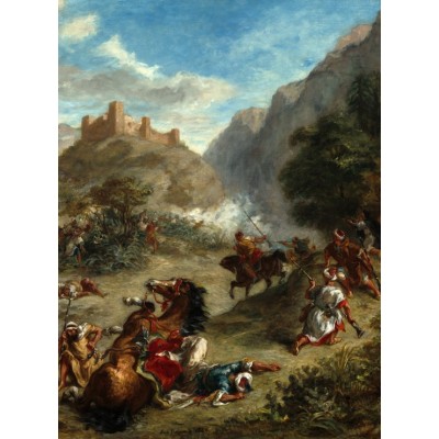 Puzzle Grafika-F-30495 Eugène Delacroix: Arabs Skirmishing in the Mountains, 1863