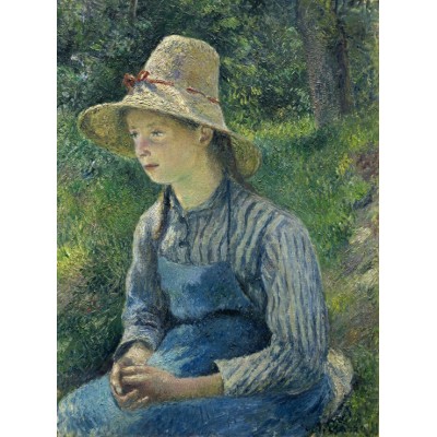 Puzzle  Grafika-F-30569 Camille Pissarro: Peasant Girl with a Straw Hat, 1881
