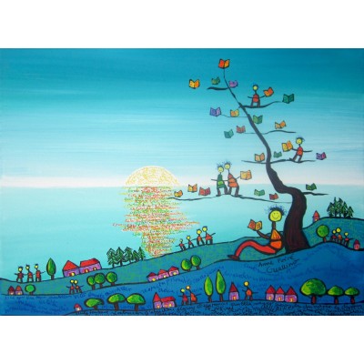 Puzzle  Grafika-F-30696 Anne Poiré & Patrick Guallino - Soleil sur Livres