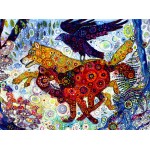 Puzzle  Grafika-F-30801 Sally Rich - Wolves in a Blue Wood