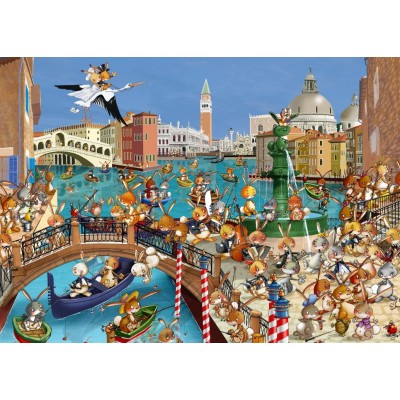Puzzle Grafika-F-32654 François Ruyer - Les Lapins à Venise