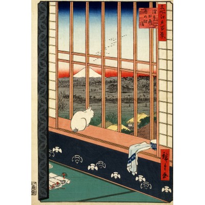 Puzzle Grafika-F-32759 Utagawa Hiroshige - Rizières d'Asakusa et Festival Torinomachi, 1857