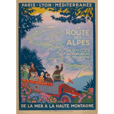 Puzzle  Grafika-F-33421 Roger Broders -  La Route des Alpes, 1920