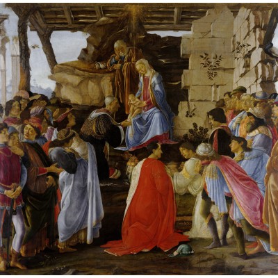 Puzzle  Grafika-F-33463 Sandro Botticelli: Adoration of the Magi (Zanobi Altar), 1475