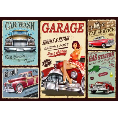 Puzzle  Grafika-F-33659 Retro Car Service