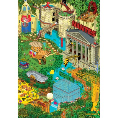 Puzzle  Grafika-F-33669 Nantes - Grün 2