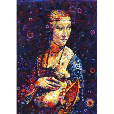 Puzzle Grafika-T-00887 Leonardo da Vinci: Lady with an Ermine, by Sally Rich