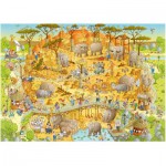 Puzzle  Heye-29639 Marino Degano: Funky Zoo, African Habitat