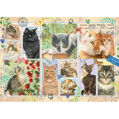 Puzzle  Jumbo-18813 Cat Stamps