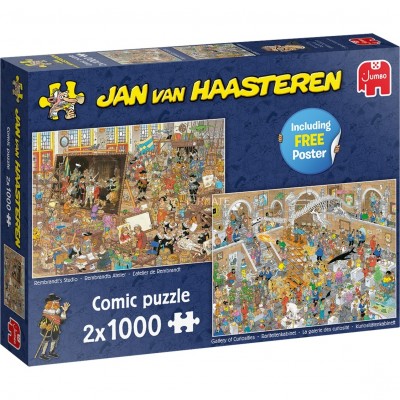  Jumbo-20052 2 Puzzles - Jan Van Haasteren - Rembrandt's Studio