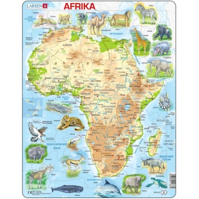  Larsen-A22-DE Rahmenpuzzle - Afrika und seine Tiere