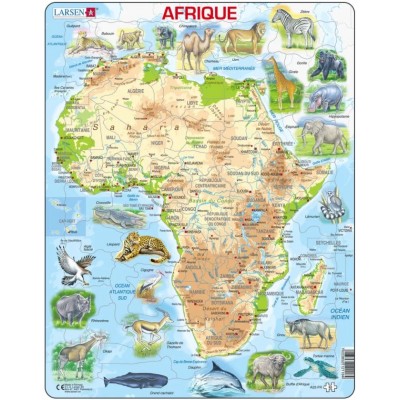 Larsen-A22-FR Rahmenpuzzle - Africa (auf Französisch)