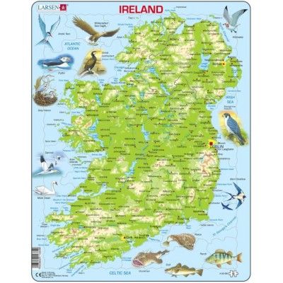  Larsen-A23-GB Rahmenpuzzle - Ireland Topographic Map (English)