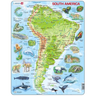  Larsen-A25-GB Rahmenpuzzle - Südamerika (auf Englisch)