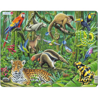  Larsen-FH10 Rahmenpuzzle - Tiere des Tropenwaldes