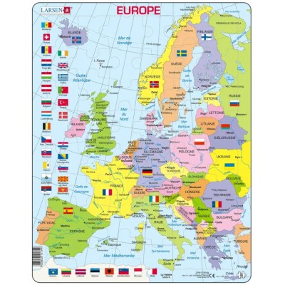  Larsen-K2-FR Rahmenpuzzle - Politische Europakarte (auf Französisch)