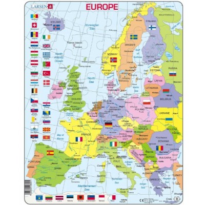  Larsen-K2-GB Rahmenpuzzle - Europa (auf Englisch)