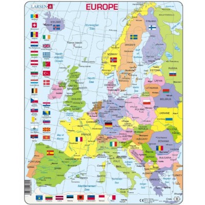 Larsen-K2-GB Rahmenpuzzle - Europa (auf Englisch)