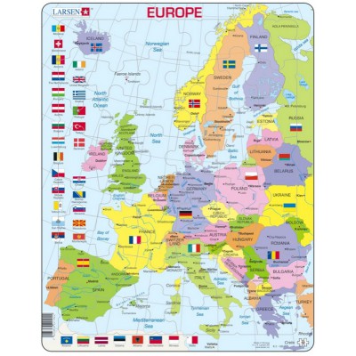 Larsen-K2T-GB Rahmenpuzzle - Europa (auf Englisch)
