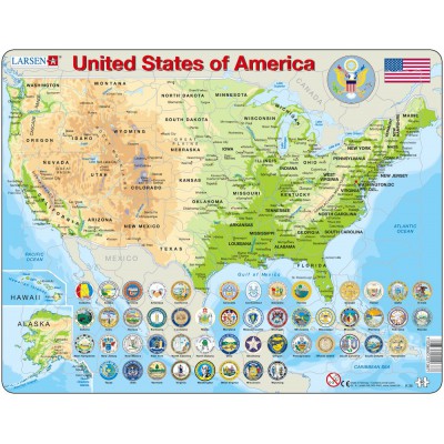  Larsen-K36-GB Rahmenpuzzle - United States of America (auf Englisch)