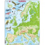  Larsen-K70-IT Rahmenpuzzle - Topographic Map of Europe (Italian)