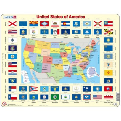  Larsen-L1-GB Rahmenpuzzle - United States of America (auf Englisch)