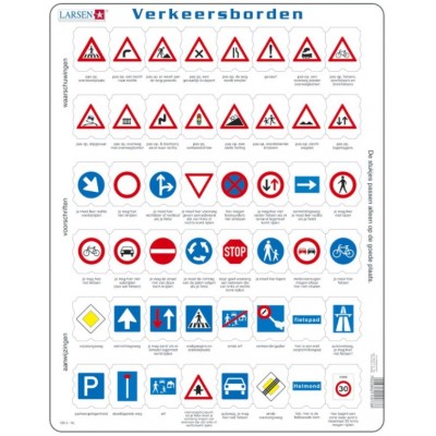 Larsen-OB3-NL Rahmenpuzzle - Verkeersborden (Holländisch)