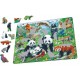 Rahmenpuzzle - Panda Bear Family on a China Mountain Plateau