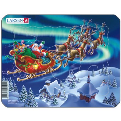  Larsen-Z5 Rahmenpuzzle - Weihnachtsmann im Nordlicht