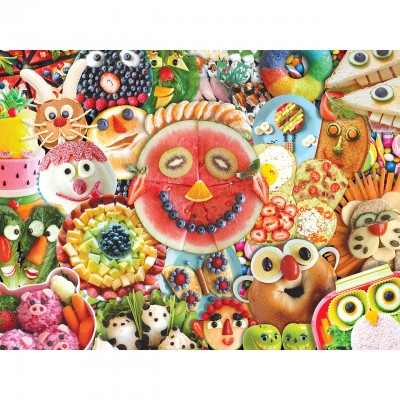 Puzzle  Master-Pieces-31846 XXL Teile - Funny Face Food